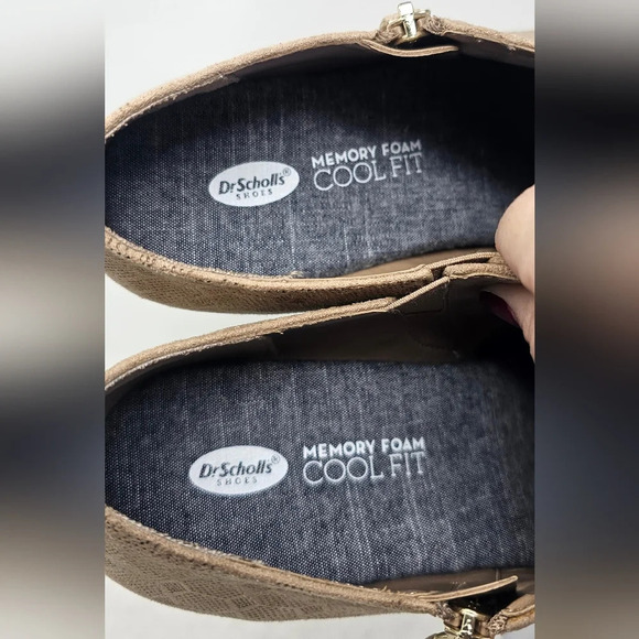 Dr. Scholls Brief Women's Faux Suede Tan Side Zip Memory Foam Ankle Boot Size 11 - Picture 12 of 14